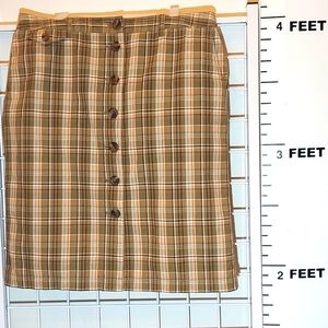 Liz Claiborne | Plaid Button Down Skirt | 100% Cotton | Size 16